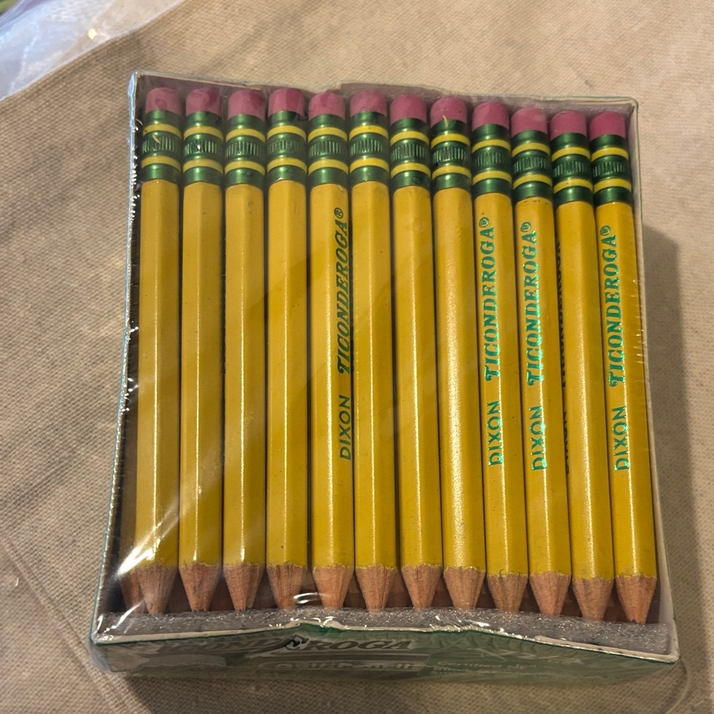 Dixon Ticonderoga Yellow Pencils - Pack of Short Pencils